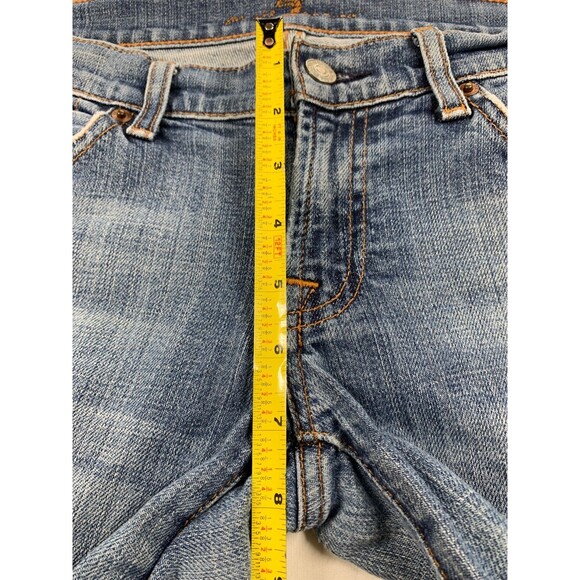 7 For All Mankind Jeans Women Size 29 Blue Boot Cut Crop Low Rise 32x26 - Picture 5 of 11